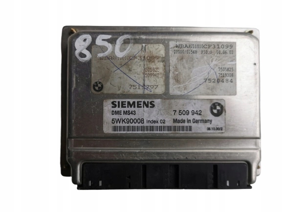 BMW 3 2.0B 5WK90008 7509942 7520484 computer ECU O