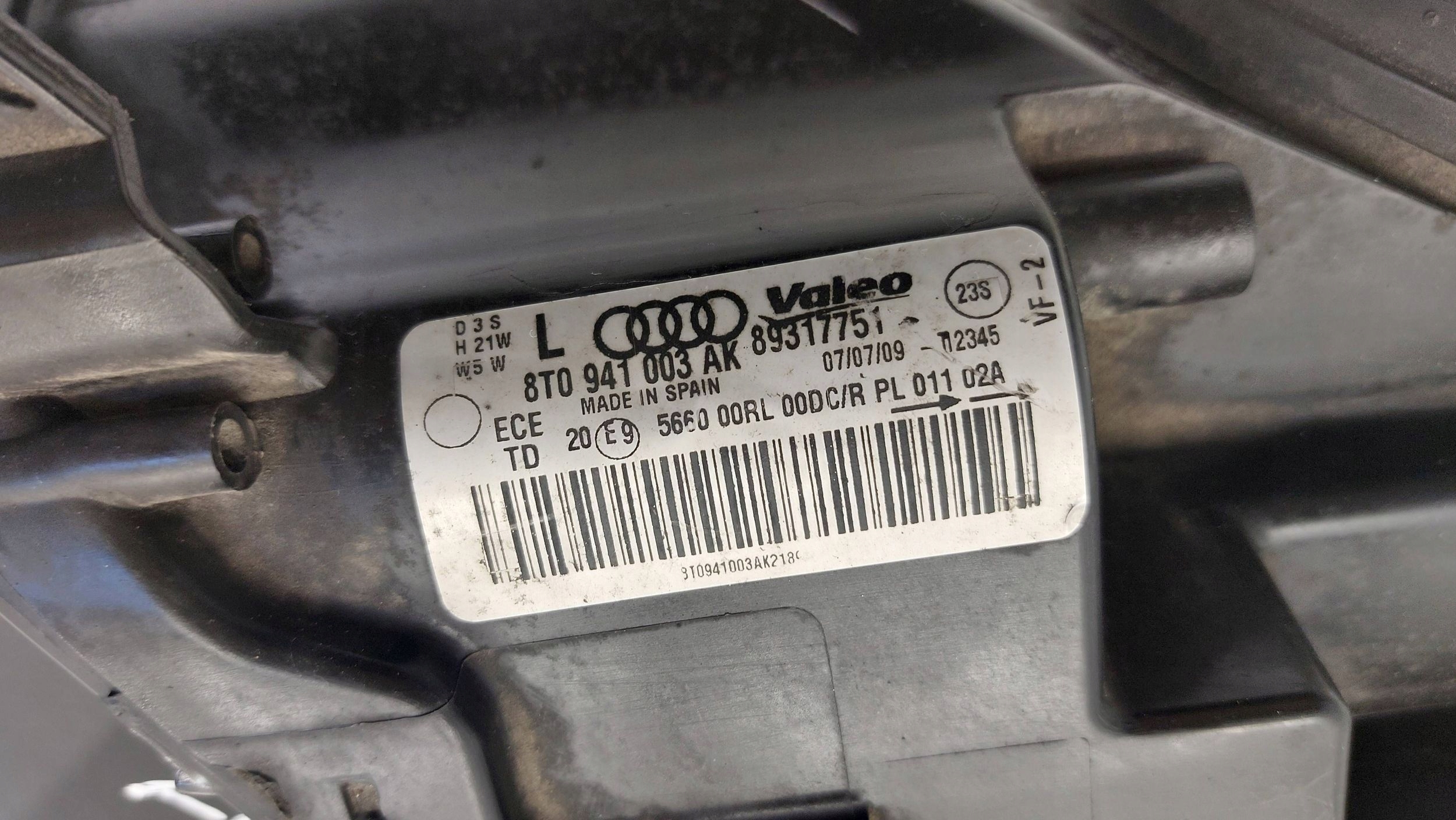 AUDI A5 8T 8T0 07-11r light left XENON LED non-setting 8T0941003AK