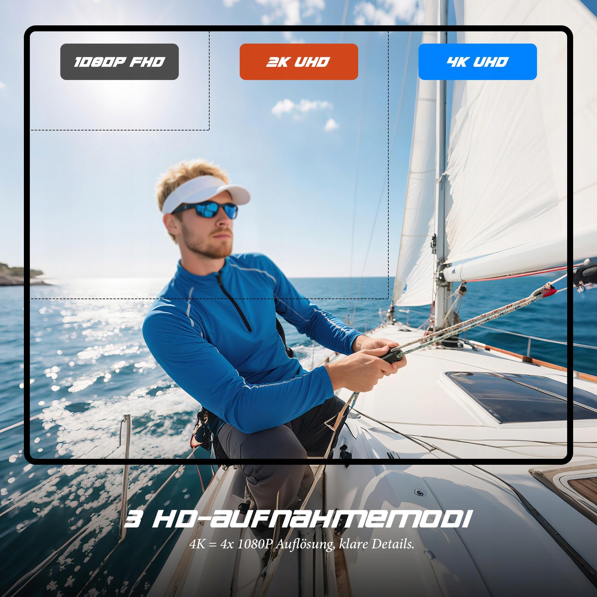BAOBYLON Mini Kamera 4K WiFi Wodoodporna Do 30M Sportowa Kamera Akcji — miniatura 5