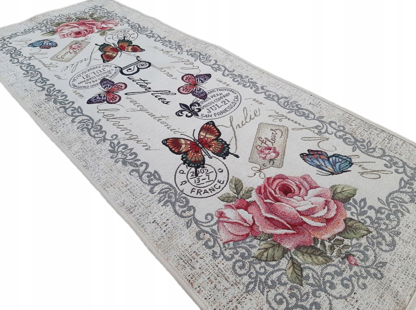 

Bieżnik Obrus Serweta Róże Motyle 40x100 cm 469