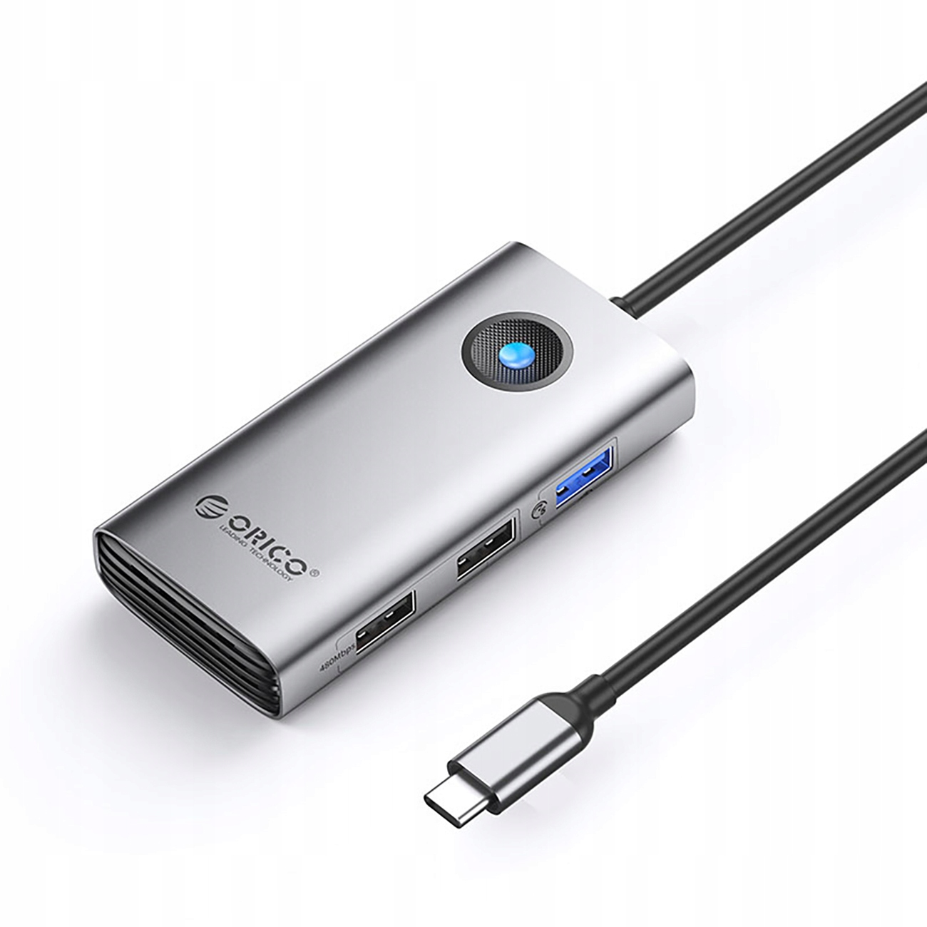 Hub PW11-5P rozbočovač Usb-c na Usb-a Usb-c Pd Hdmi šedý