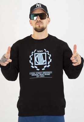 Mikina Diil Bez Kapuce s vavřínovým vzorem, černá a modrá