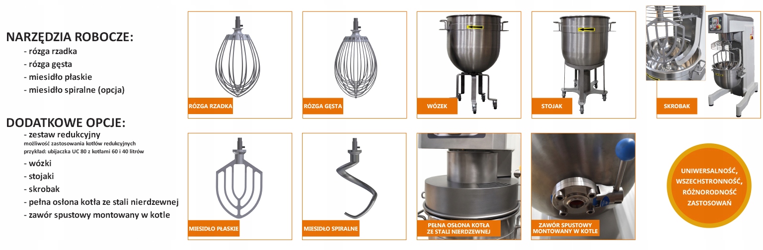 Ubijaczka planetarna cukiernicza UC 80H IBIS Napięcie 400 V