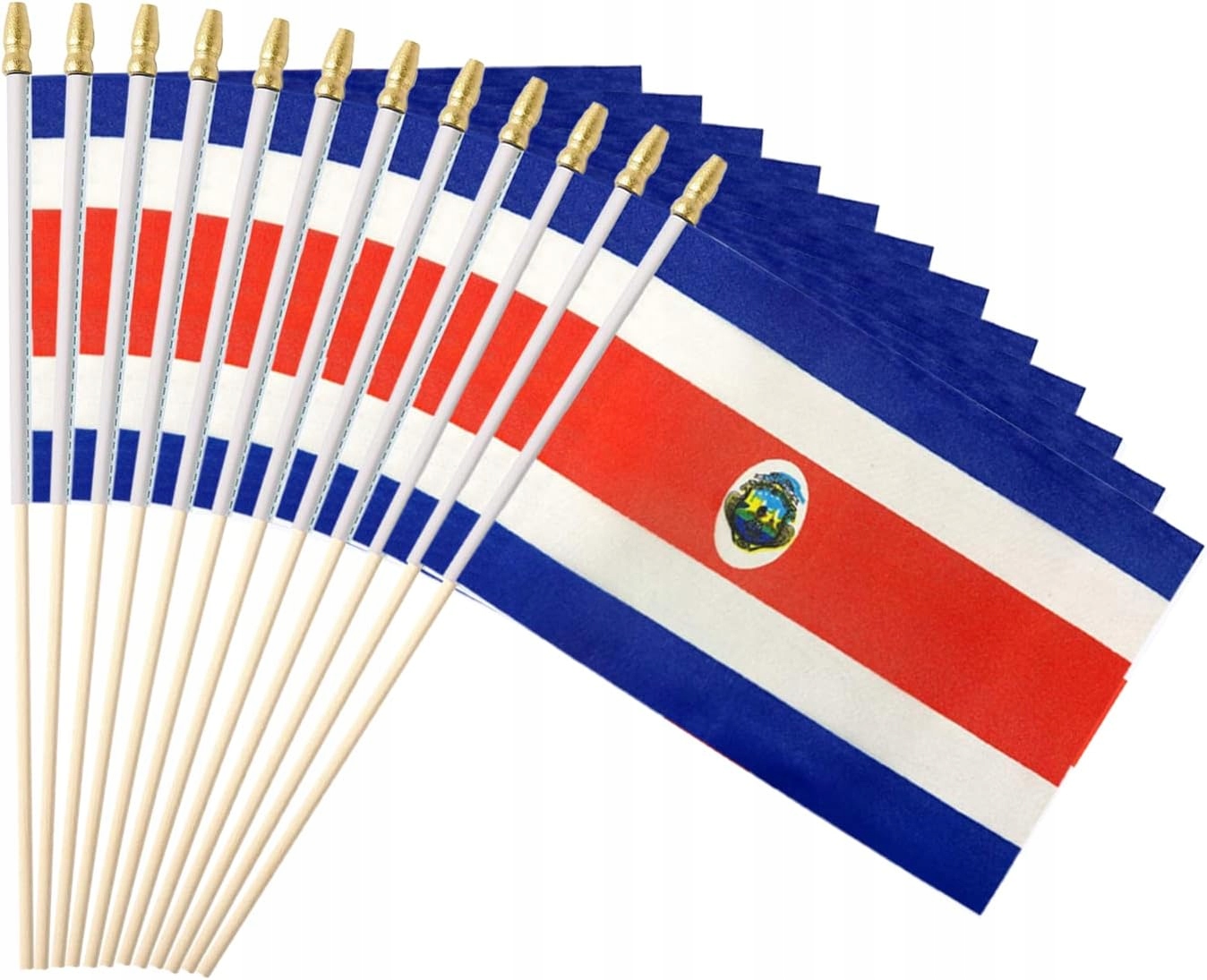 100 SZT. MAŁY CZECHY POLSKA SŁOWACJA FLAGA RĘCZNA MINI FLAGA NA PATYKU Długość uchwytu 32 cm