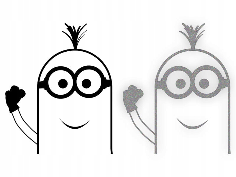 MINIONEK - Naklejka na samochód na auto - ODBLASKO