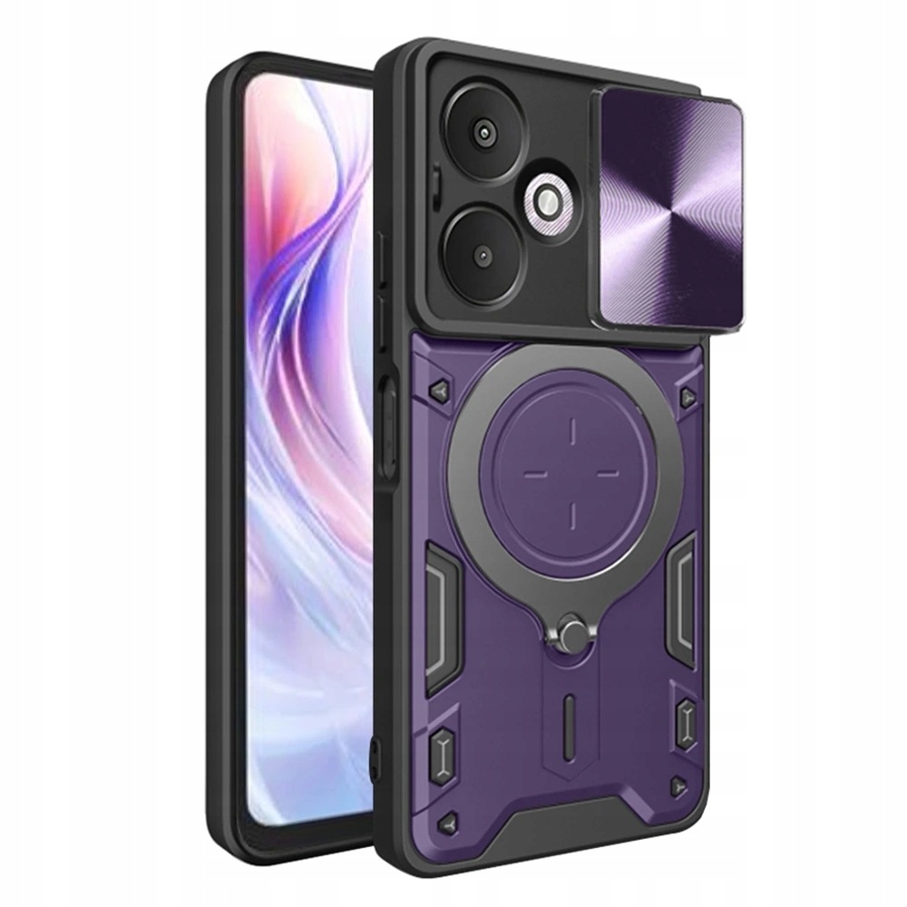 Techsuit CamGuard Pro Etui do Xiaomi Redmi 13C 5G Poco M6 Fioletowe
