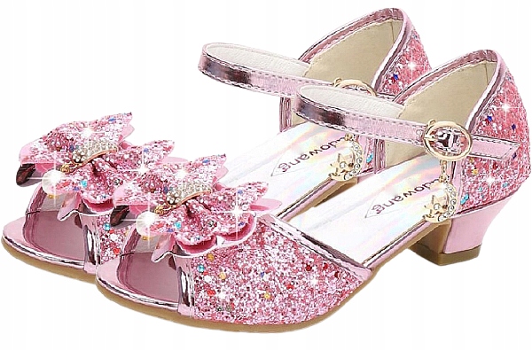 

Buty Sandałki Księżniczki Na Obcasie Różowe 28