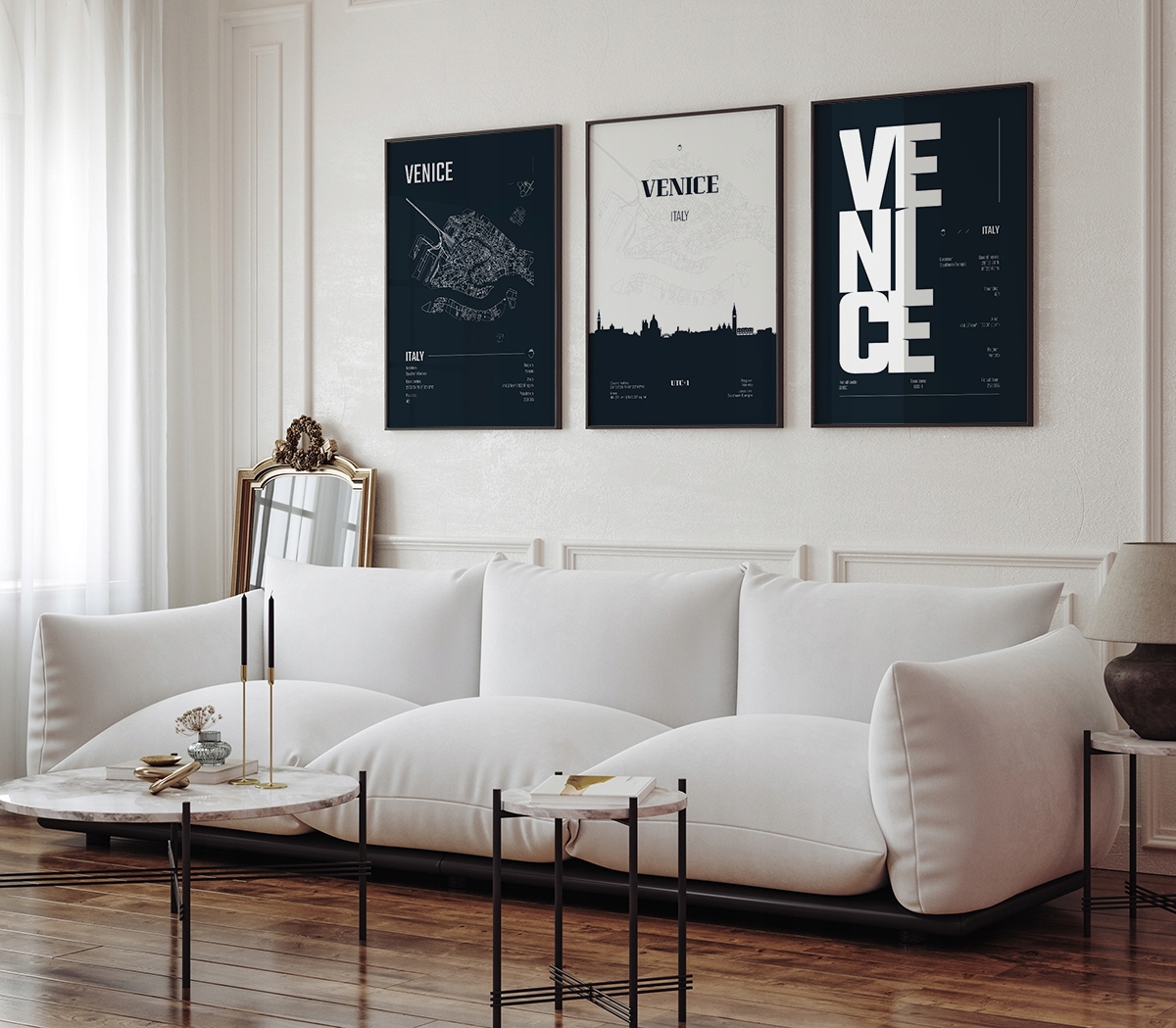 Sada 3 plakátů 50×70 cm Město Benátky do obývacího pokoje