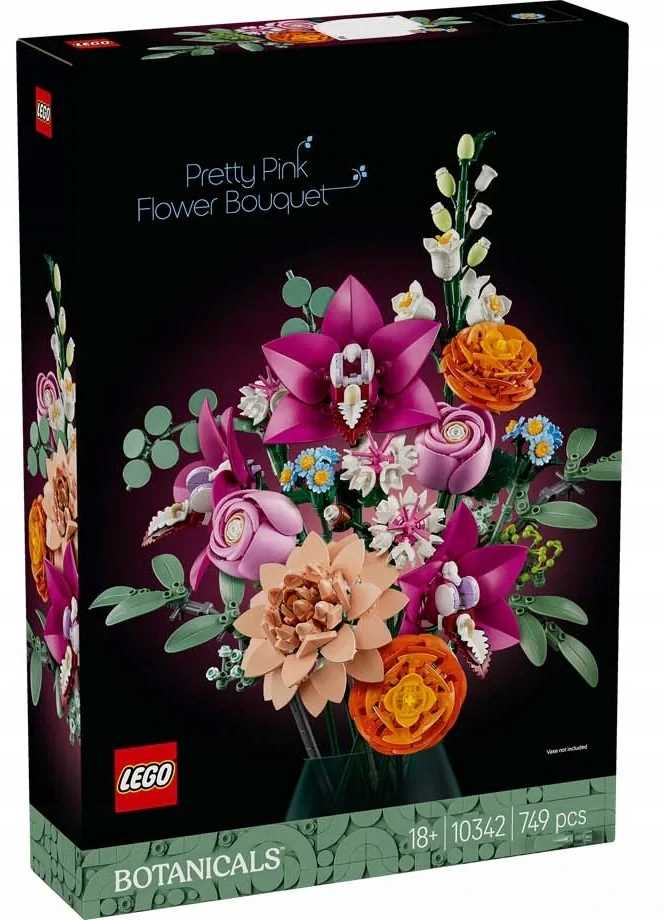 10342 Lego The Botanical Collection Krásná kytice růžových květů