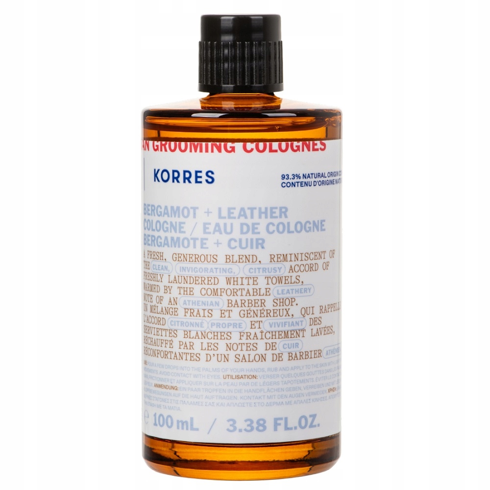 Athenian Grooming Bergamot Leather Kolínská voda 100 ml Svěží vůně