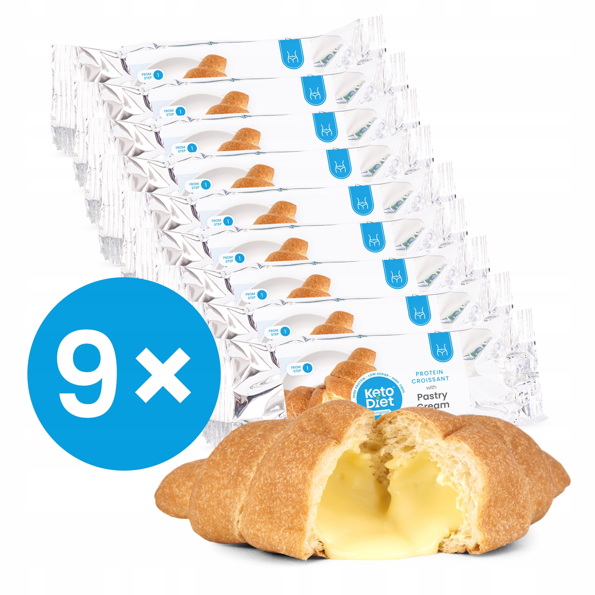 Proteinový croissant s pudinkovou náplní Multipack (9 ks 9 porcí)