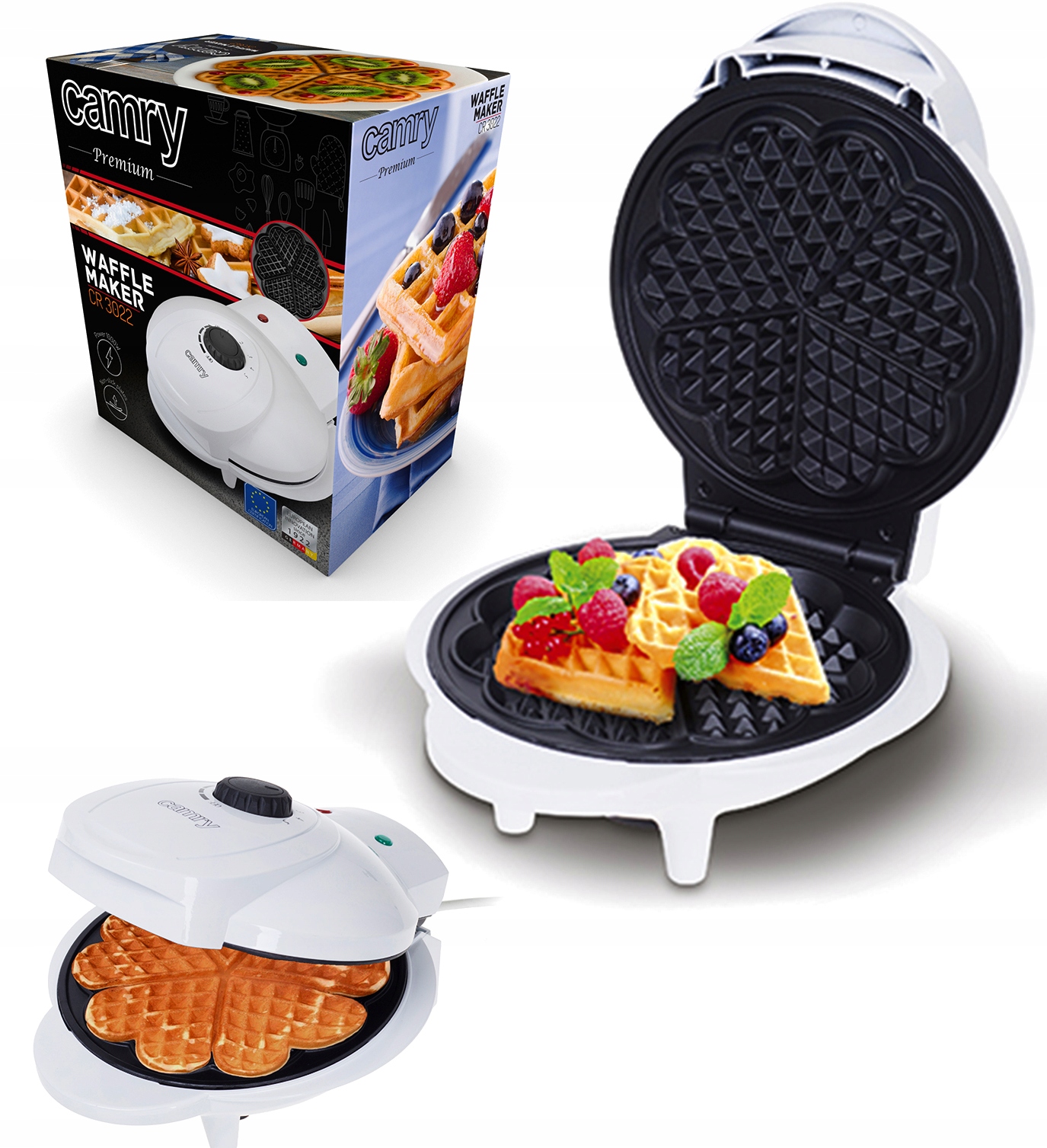 

Gofrownica Chrupiące Serduszka Gofry 1000W CR3022