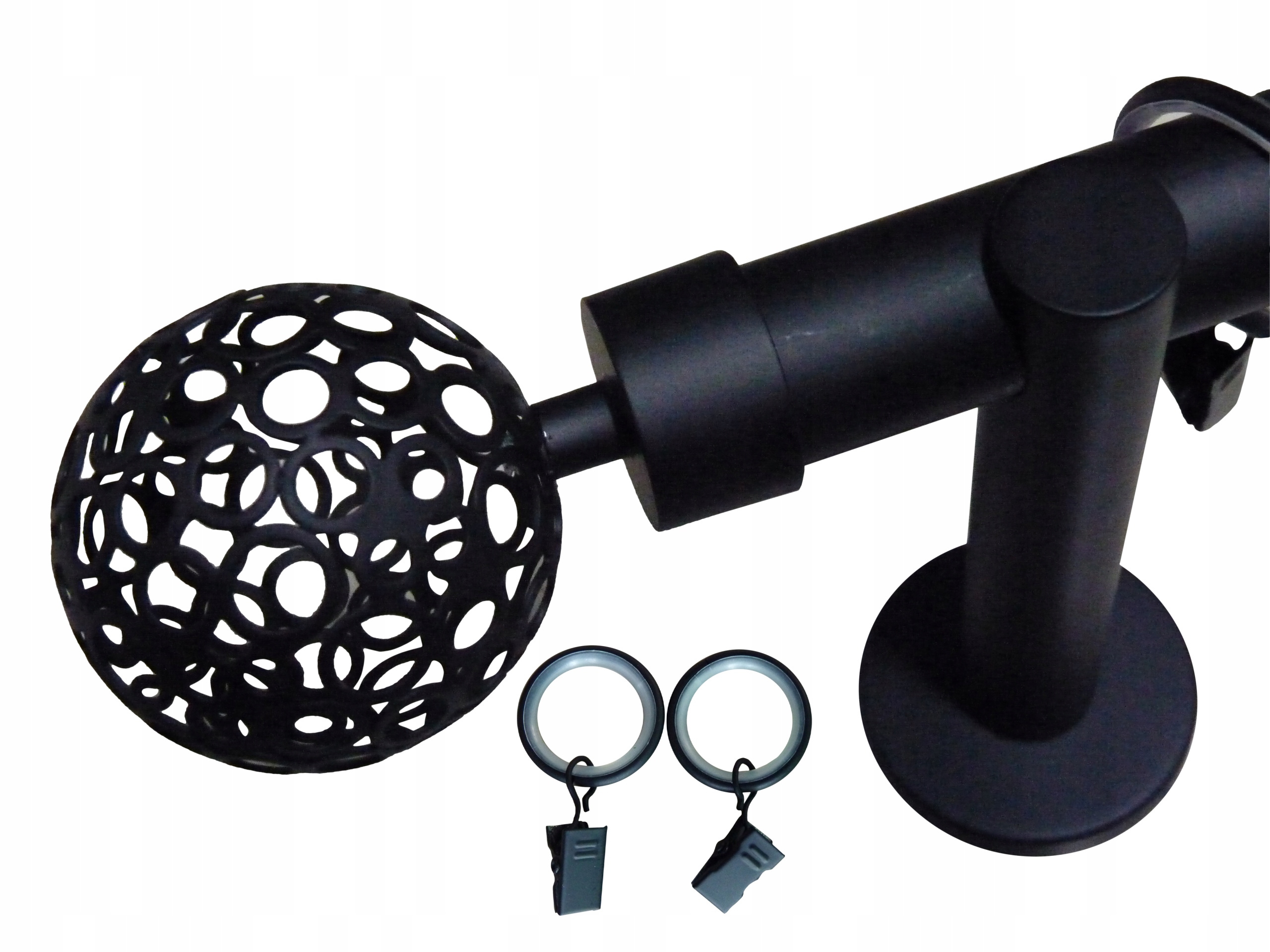 KARNISZ+CICHE KÓŁKA CZARNY MAT GRUBY 25MM 360 CM Materiał wykonania metal