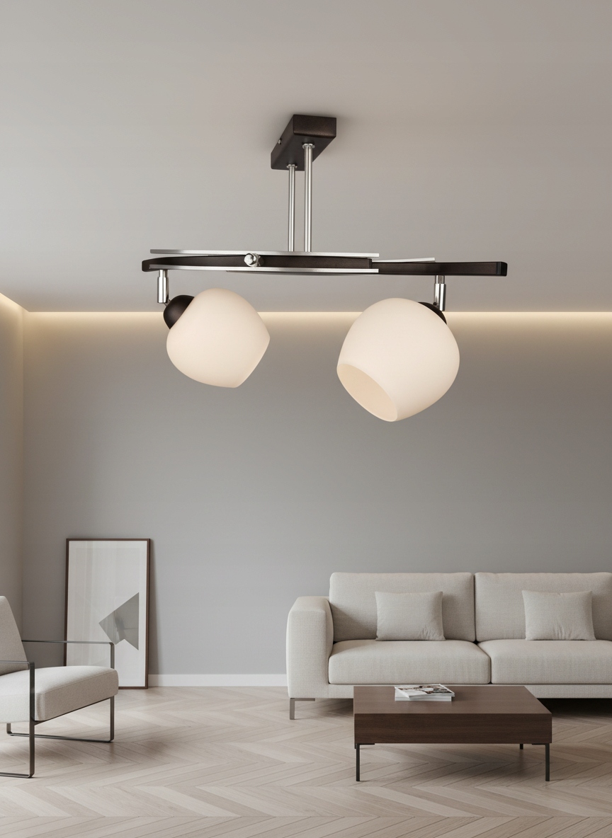 Stropná Lampa Luster Fiona 2 Bronz 2x E27 Euro-lamp Koniaková Biela