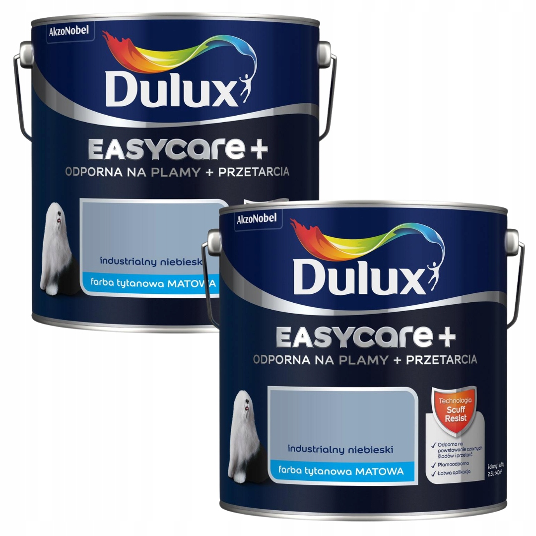 Set Dulux Easycare+ 2x2,5L Barva Industriální Modrá 5L
