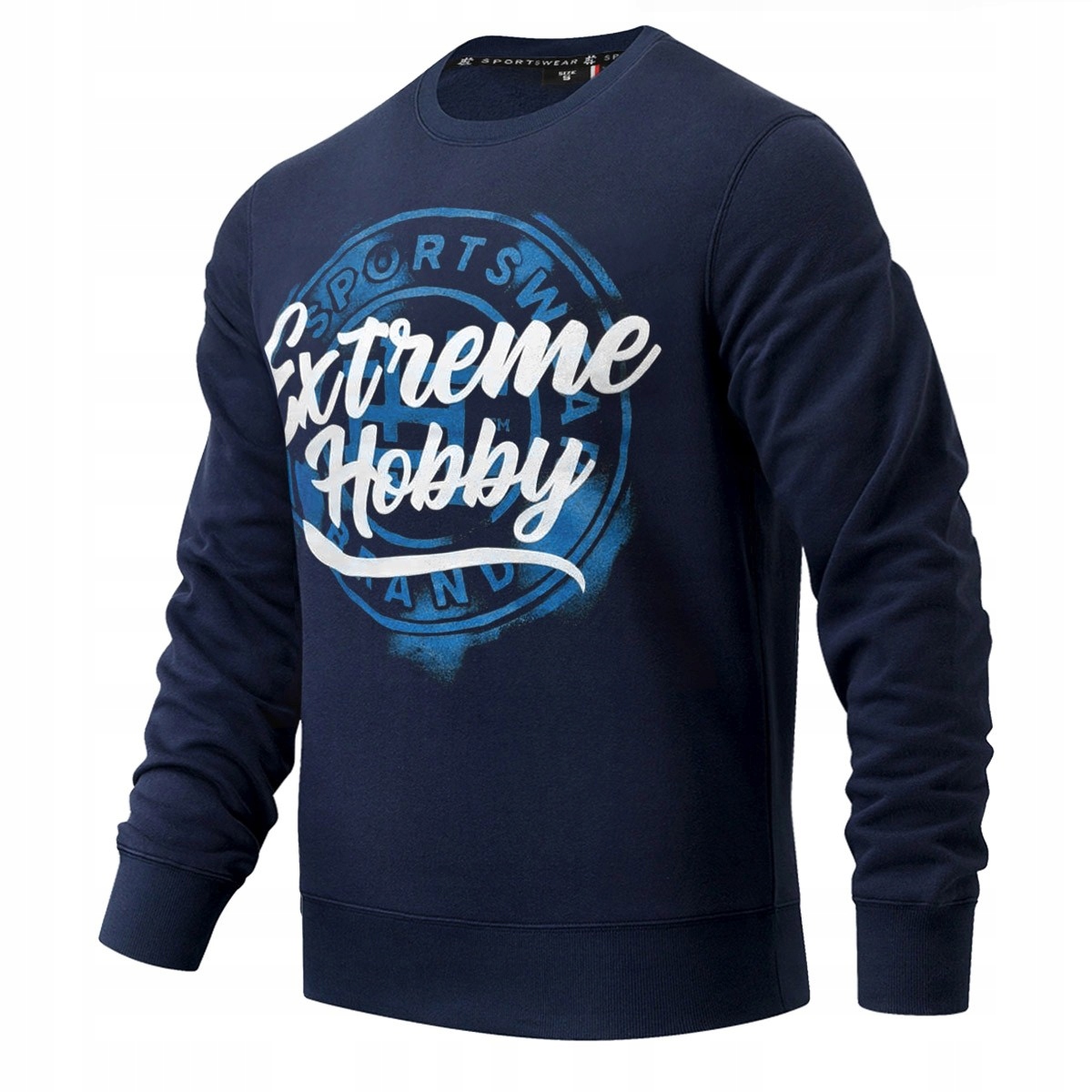 Pánská Mikina Extreme Hobby bavlněná, tmavě modrá Crewneck Badge S
