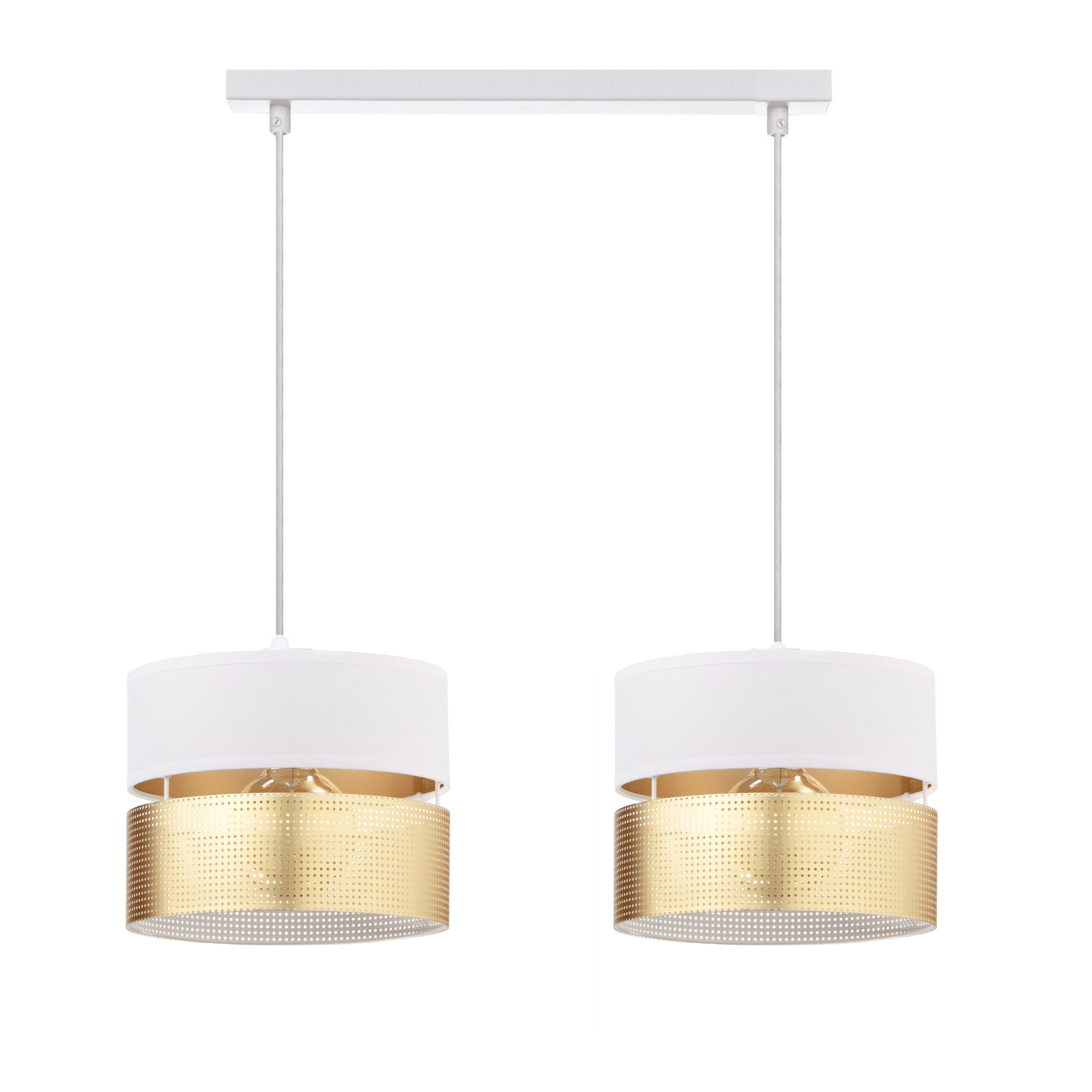 Závěsná Stropní Lampa S Otvory Zlatá E27 Led Bílá Ažurová