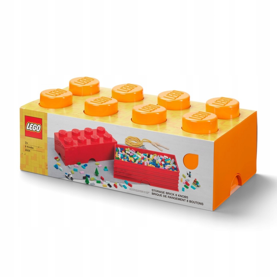 Lego plastový kontejner Tvar kostky Lego Oranžový 50 x 25 x 18 cm