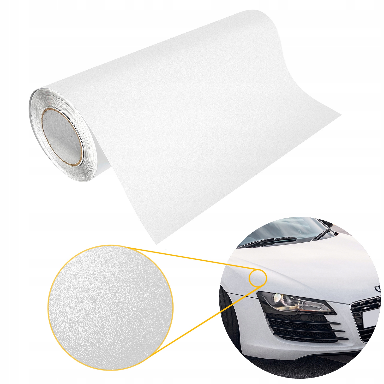 Fólie Bílá Mat Dekorativní Ochranná dýha Tuning Aut Polep Maske Střecha
