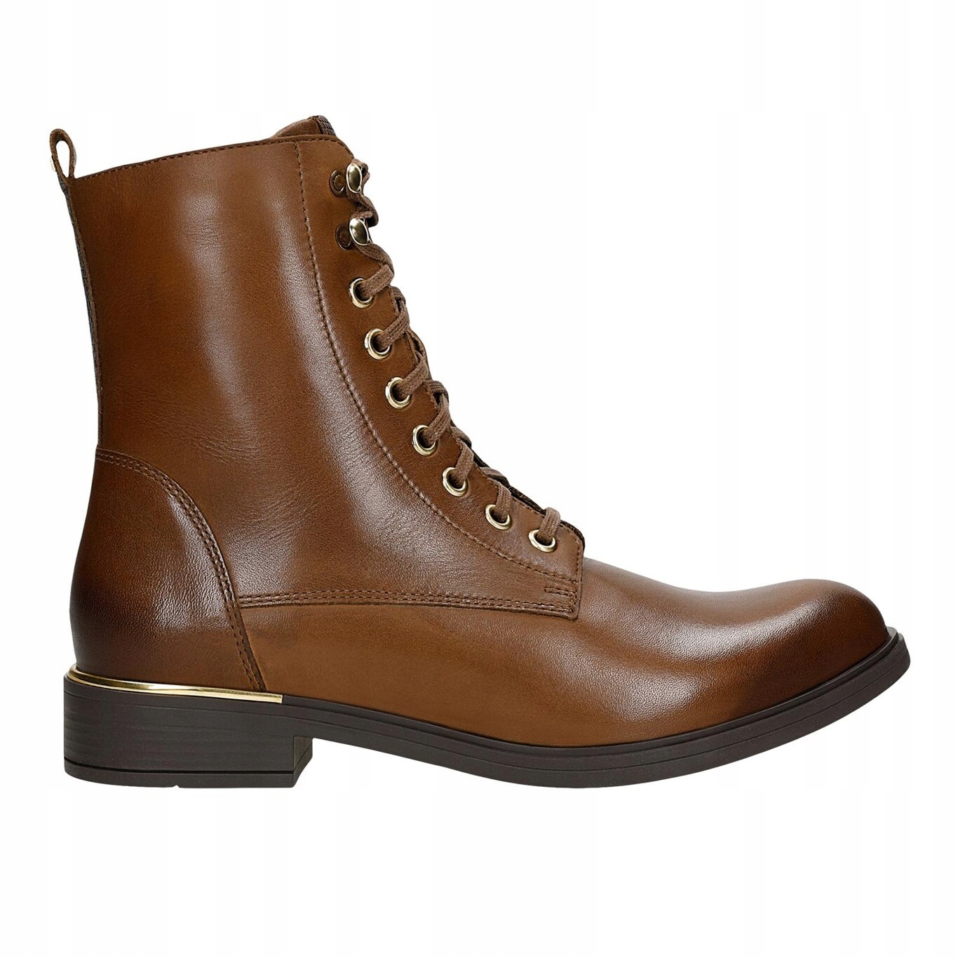 Světle hnědé boty se zlatým kováním, velikost vel.