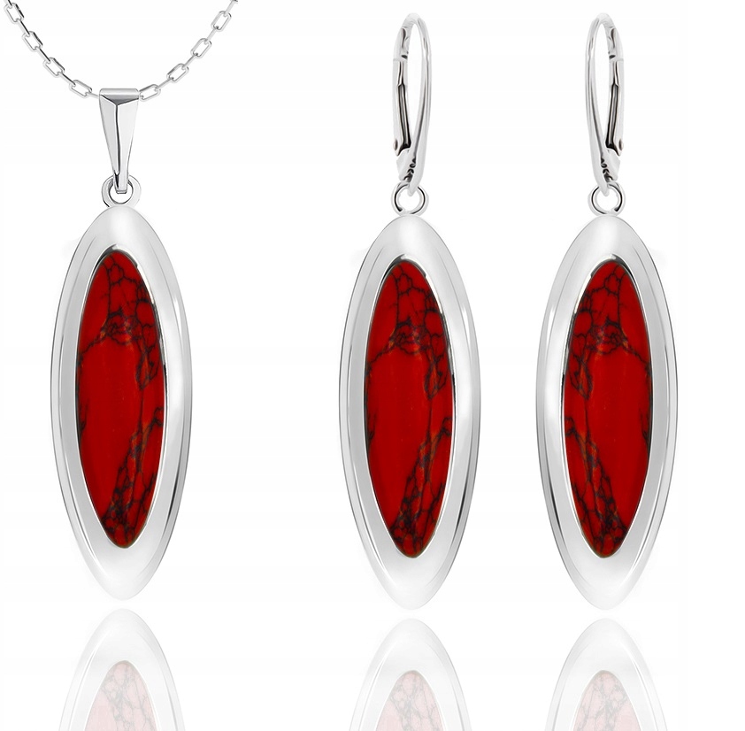 

Srebrny Komplet Biżuterii Z Koralami Pr. 925!