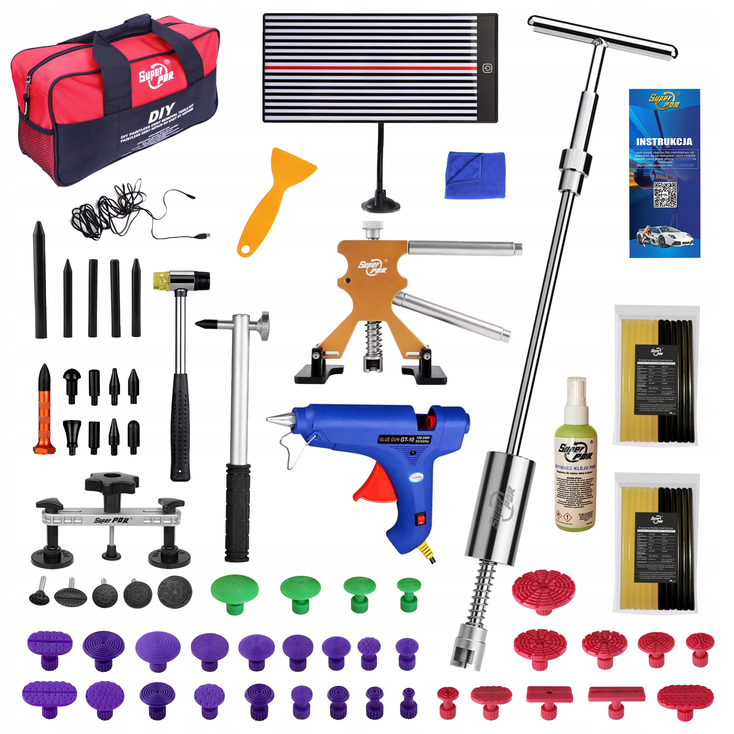 Sada pro vytahování promáčklin karoserie automobilu