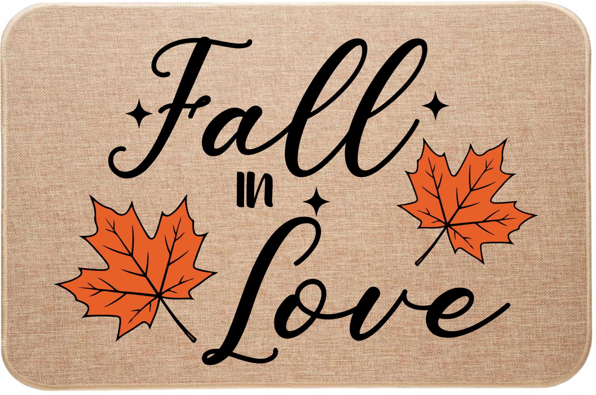 Vstupní rohožka z lnu Podzimní vibe Fall in Love