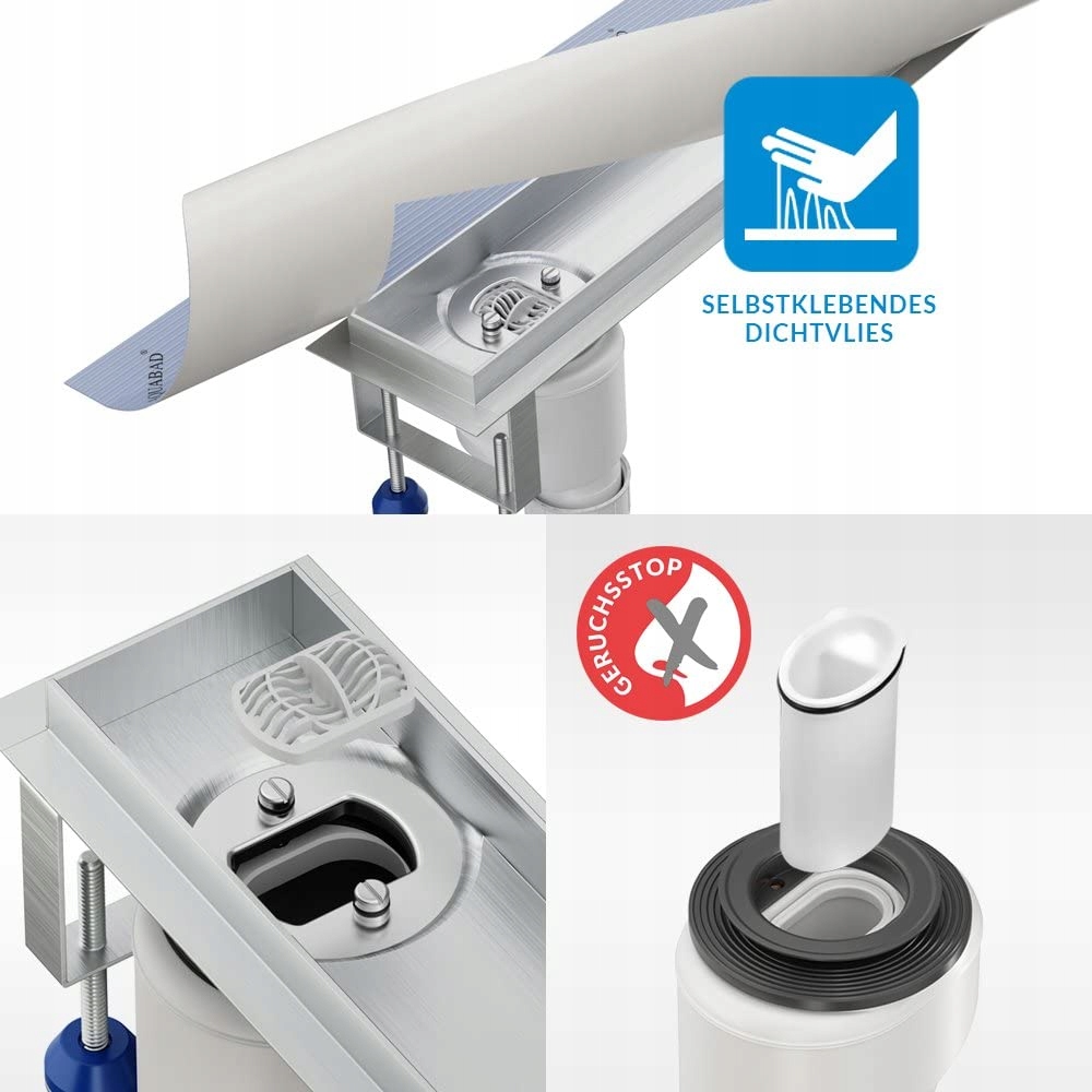 Odpływ liniowy BOCZNY Aquabad PION 80cm do płytki Marka inna