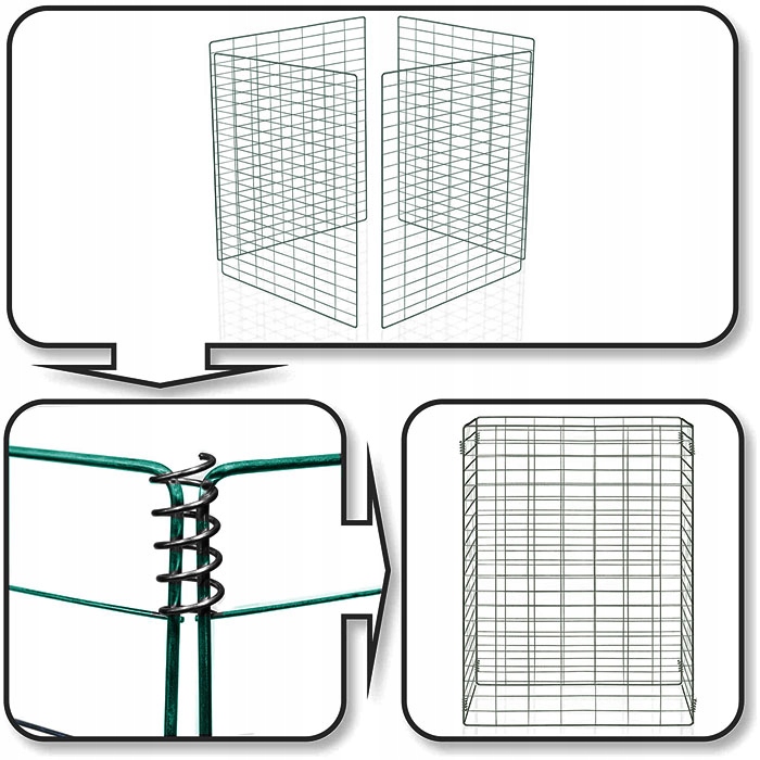 KOMPOSTOWNIK OGRODOWY DOMOWY DUŻY SIATKA METALOWA EKO KOMPOST - 70x70x90cm Waga produktu z opakowaniem jednostkowym 3 kg
