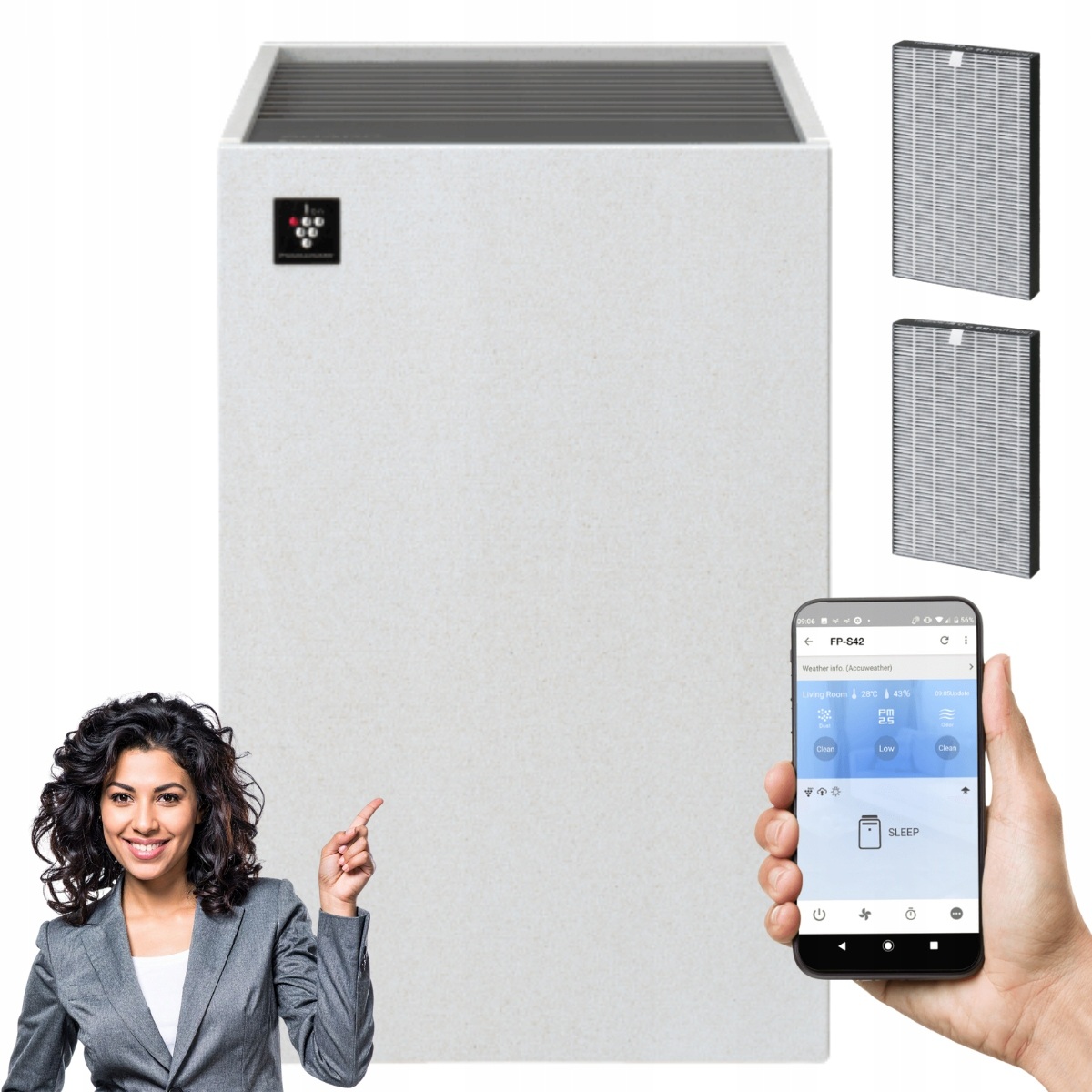 Oczyszczacz powietrza Sharp FP-S42EU-L Kompaktowy z Jonizacją do 30m2