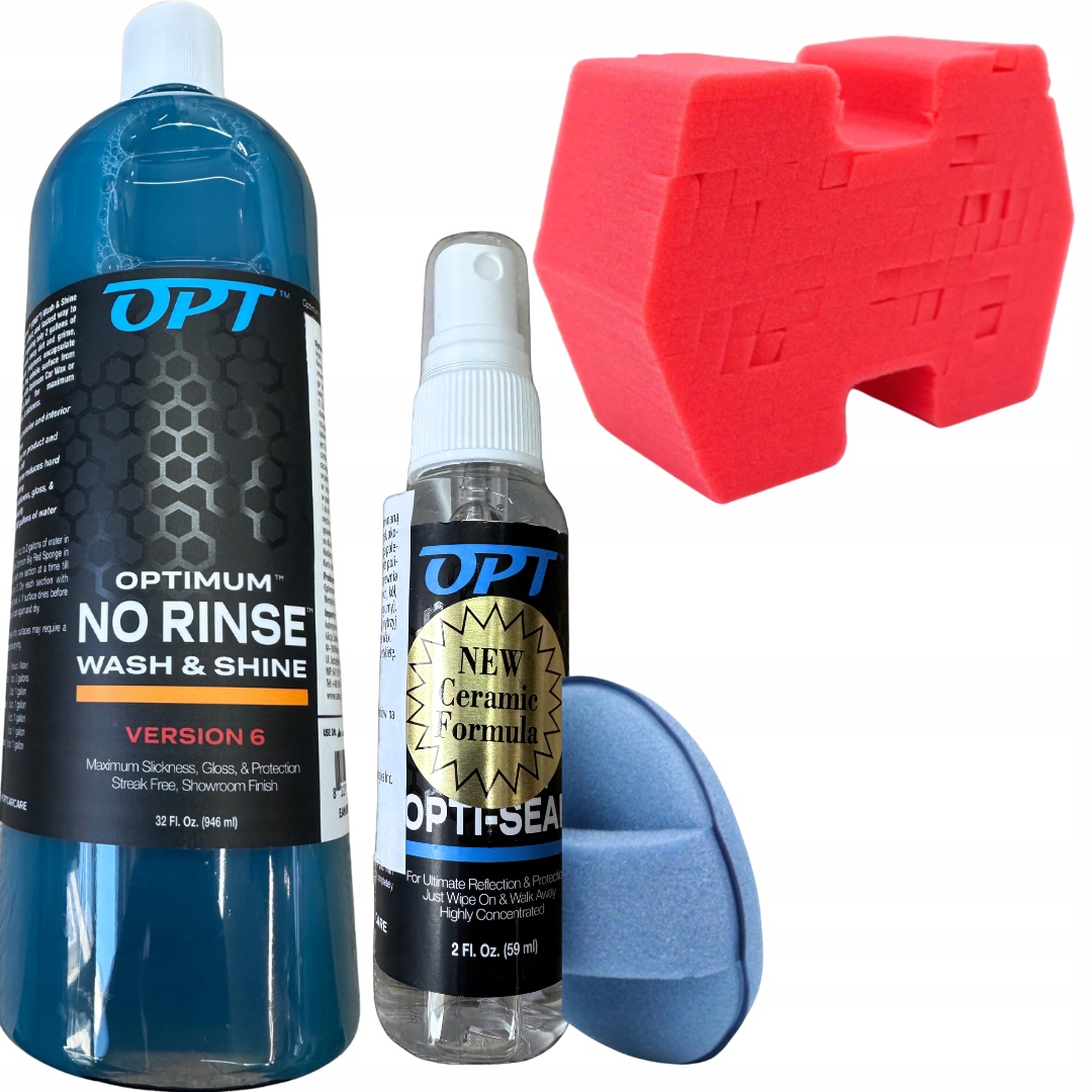 Optimum Zestaw No Rinse 946ml REV6 + Opti Seal 60ml + Big Red Sponge 2. ...