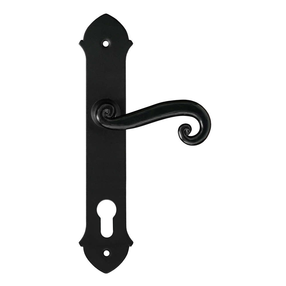 Dveřní klika Malta se štítkem na vložku 90 mm Černá