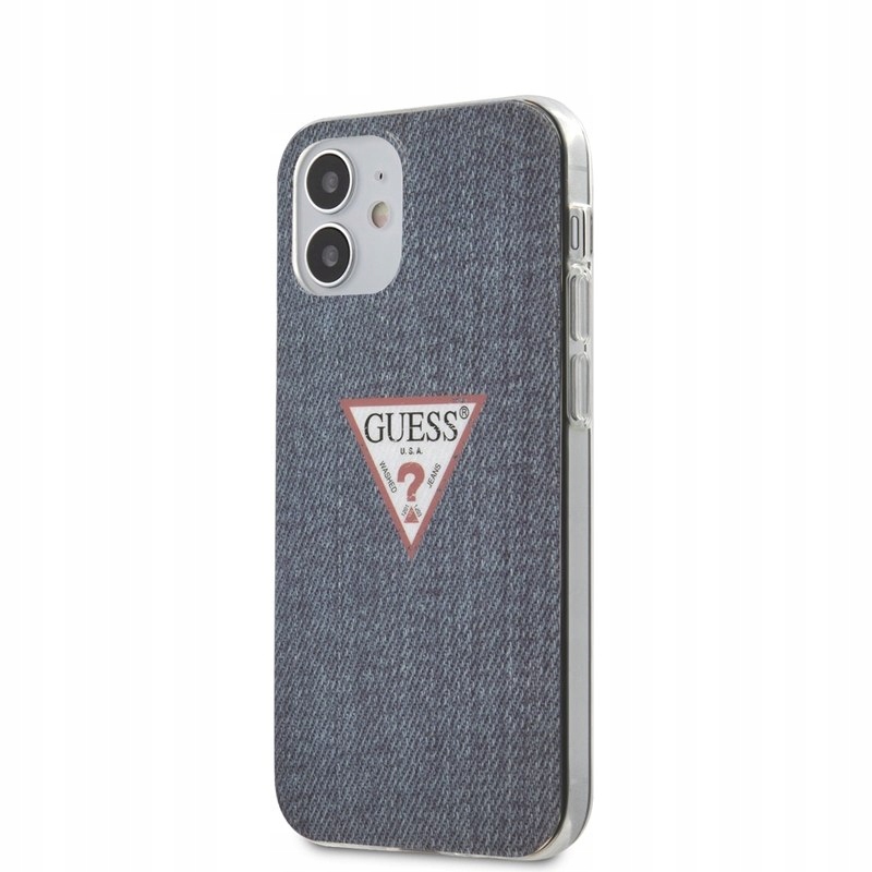 Guess Denim Triangle Dk Etui iPhone 12 Mini (granatowy)