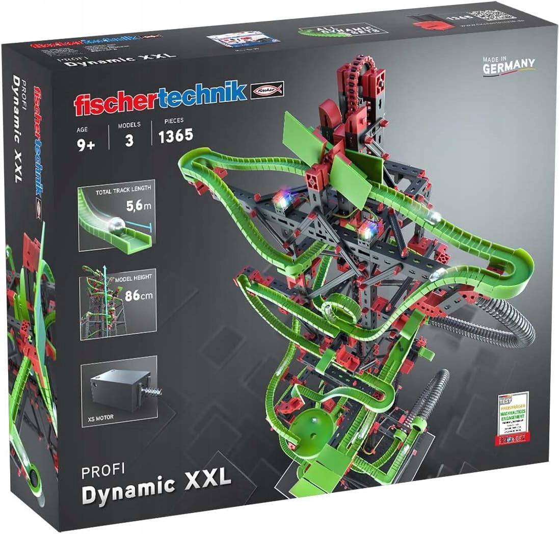 fischertechnik Dynamic XXL tory kulkowe 1310 części od 9 lat XXL