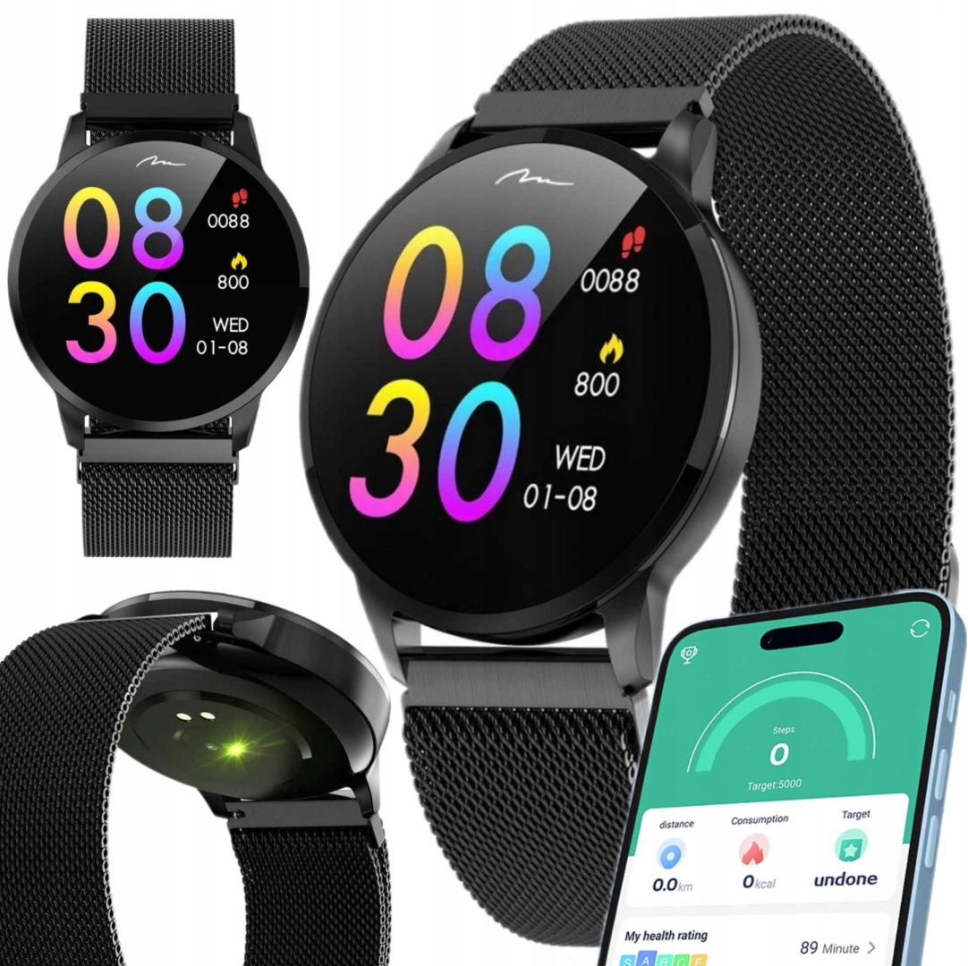SMARTWATCH ZEGAREK DAMSKI MĘSKI WODOODPORNY ACTIVEBAND SPORT CIŚNIENIE PULS