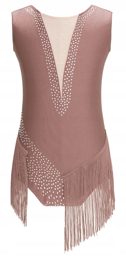 Body Tunika Šaty Balet Trikot Kostým Gymnastika Třásně Hnědá 158/164