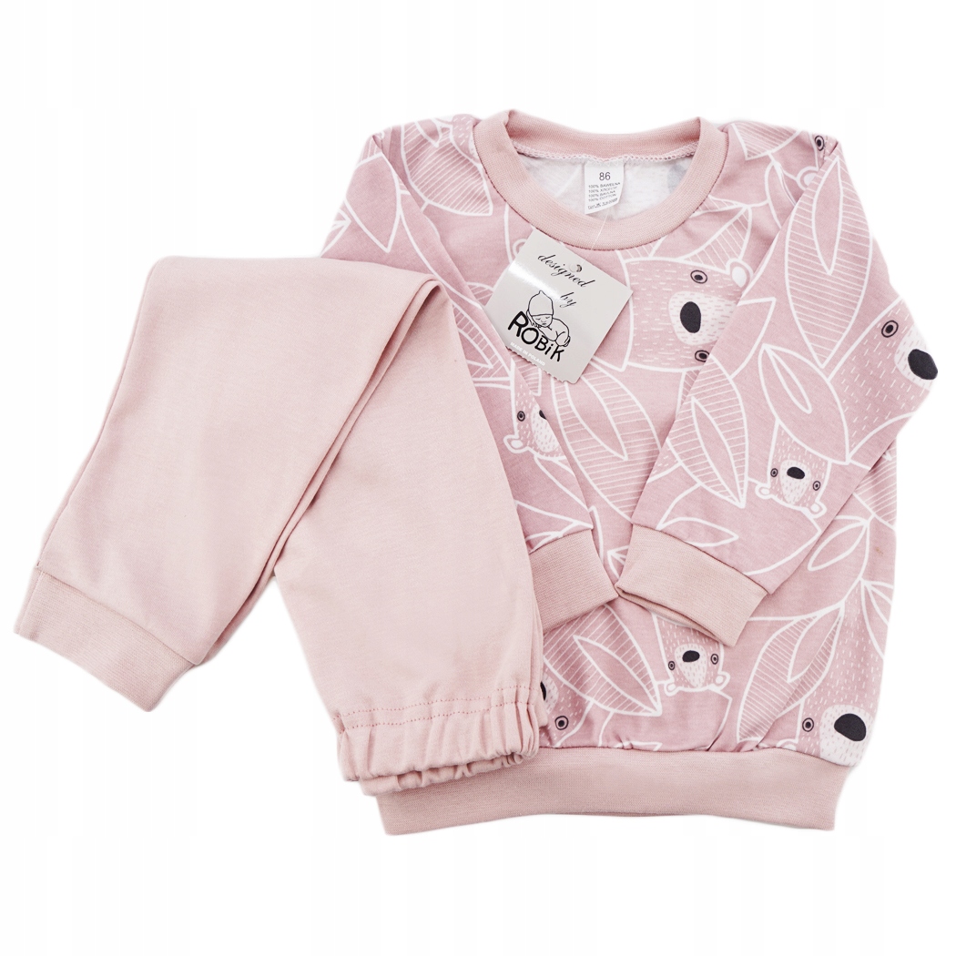 

Piżama misie długi rękaw r.134 pudrowy róż 339r