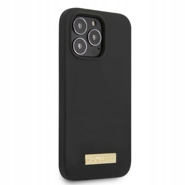 Etui oryginalne do iPhone 13 Pro/13, Guess Silicone Logo Plate MagSafe Case