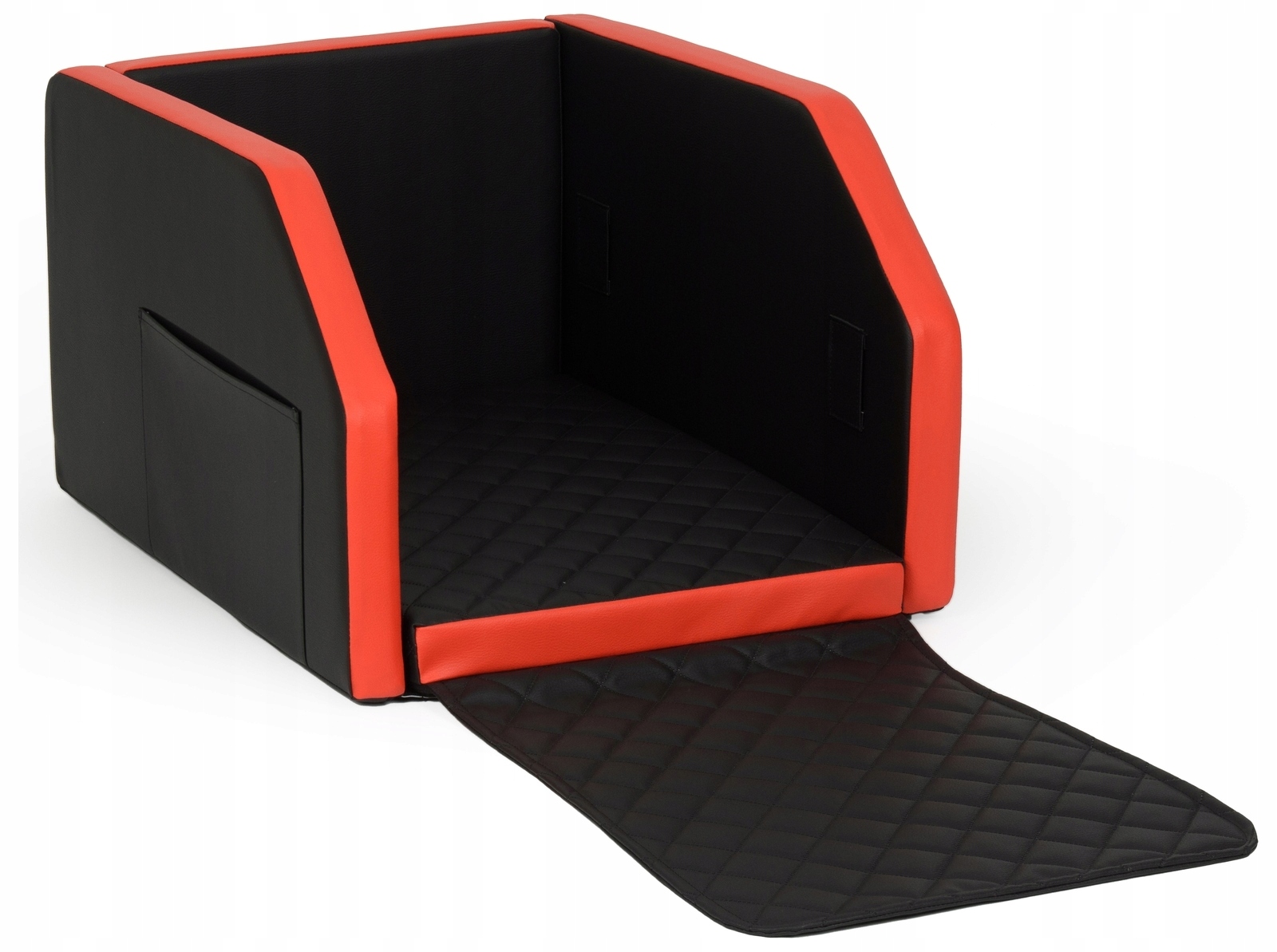 Levně Přepravka do auta pro psa Matrace 55 x 70 cm Černá červená