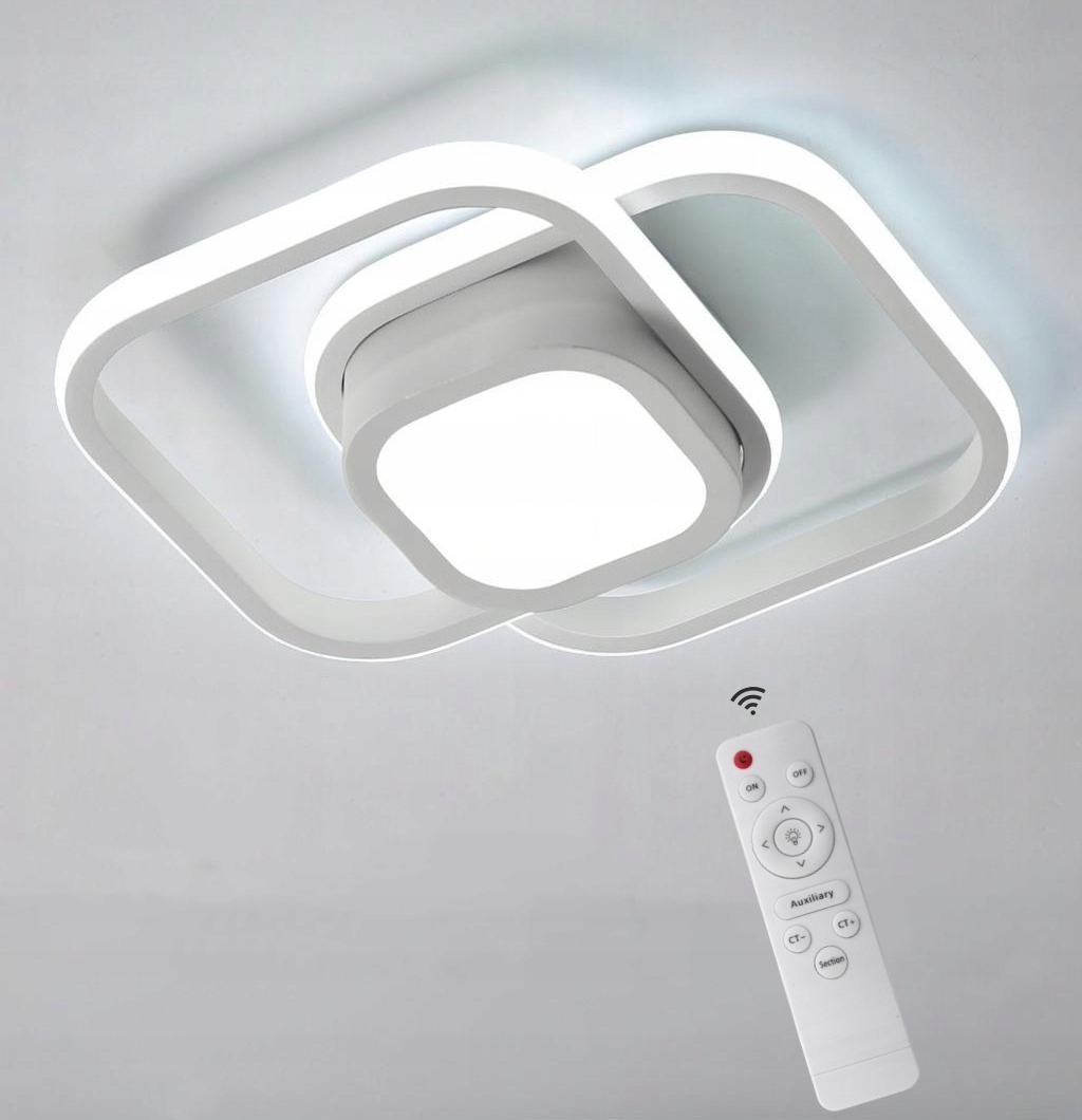 Stropní Svítidlo Stropní Svítidlo Led Ring Bílý Čtverec Moderní Do Obývacího Pokoje S Dálkovým Ovládáním