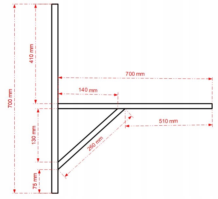 WSPORNIK SKRAPLACZA KLIMATYZACJI 700mm Ocynk + Mal Marka inna