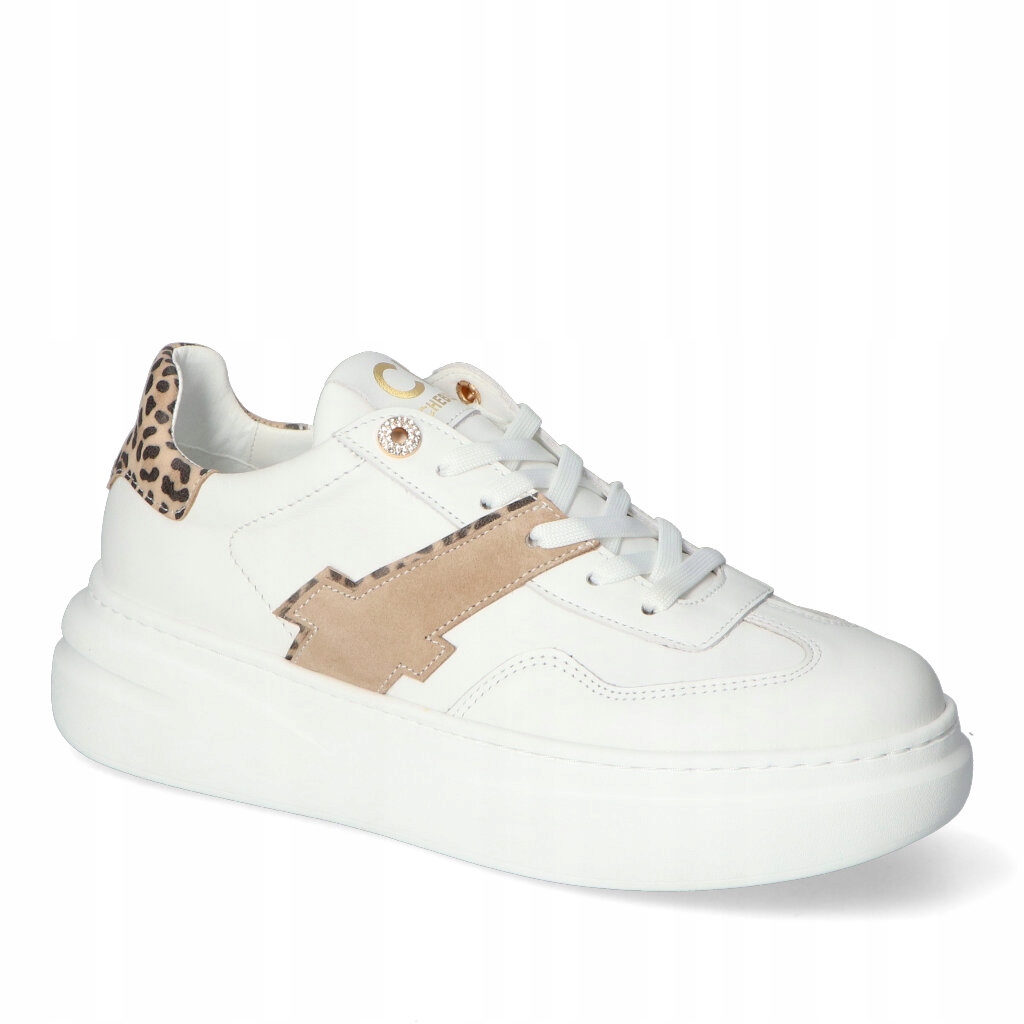 Tenisky Chebello 4713-059-056 Bílé/Béžové/Panterka lico 40