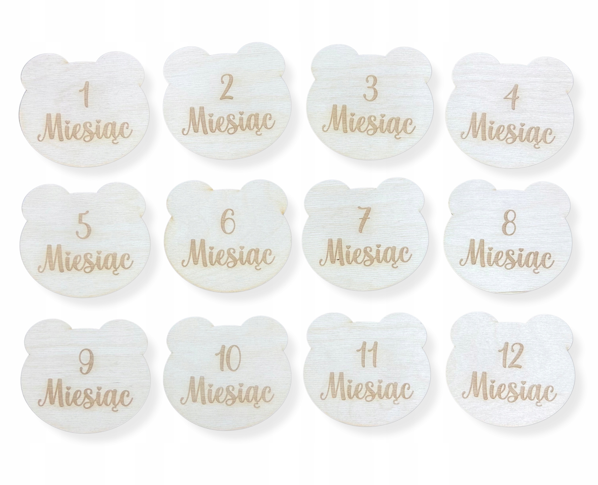 Dřevěné tabulky Karty pro fotografie dítěte s měsíci První rok života