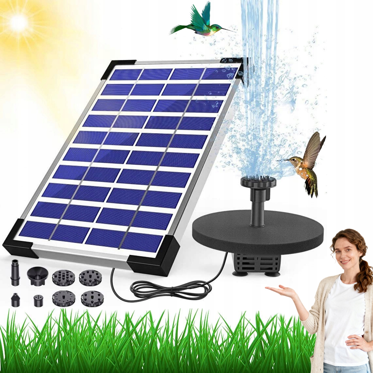 Fontána Plovoucí Čerpadlo Do Jezírka 5.5W 6 Filtrů