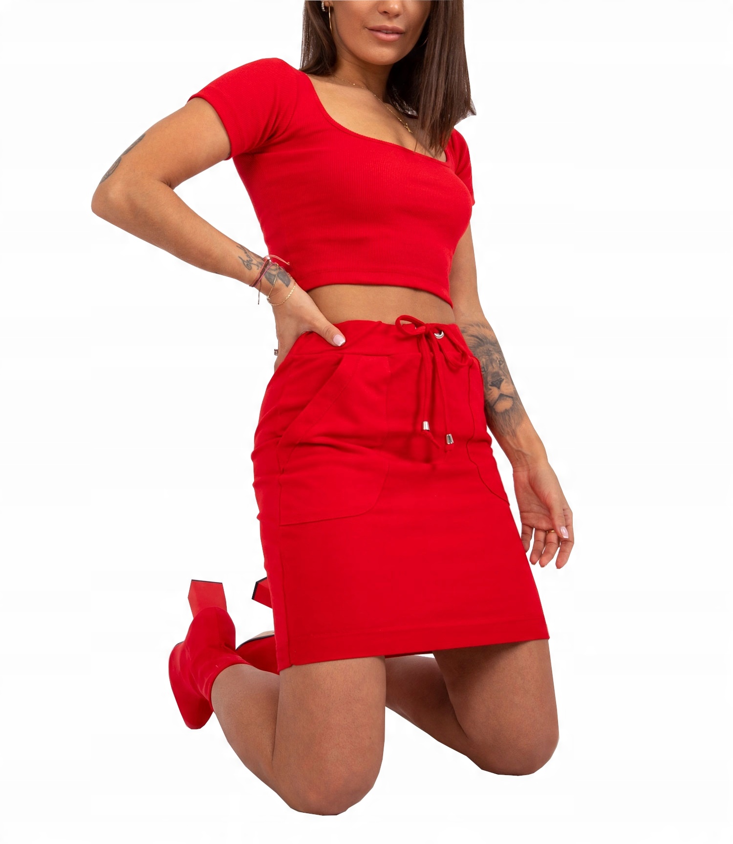 

Spódnica Mini dresowa Casual F372 czerwony 38 M