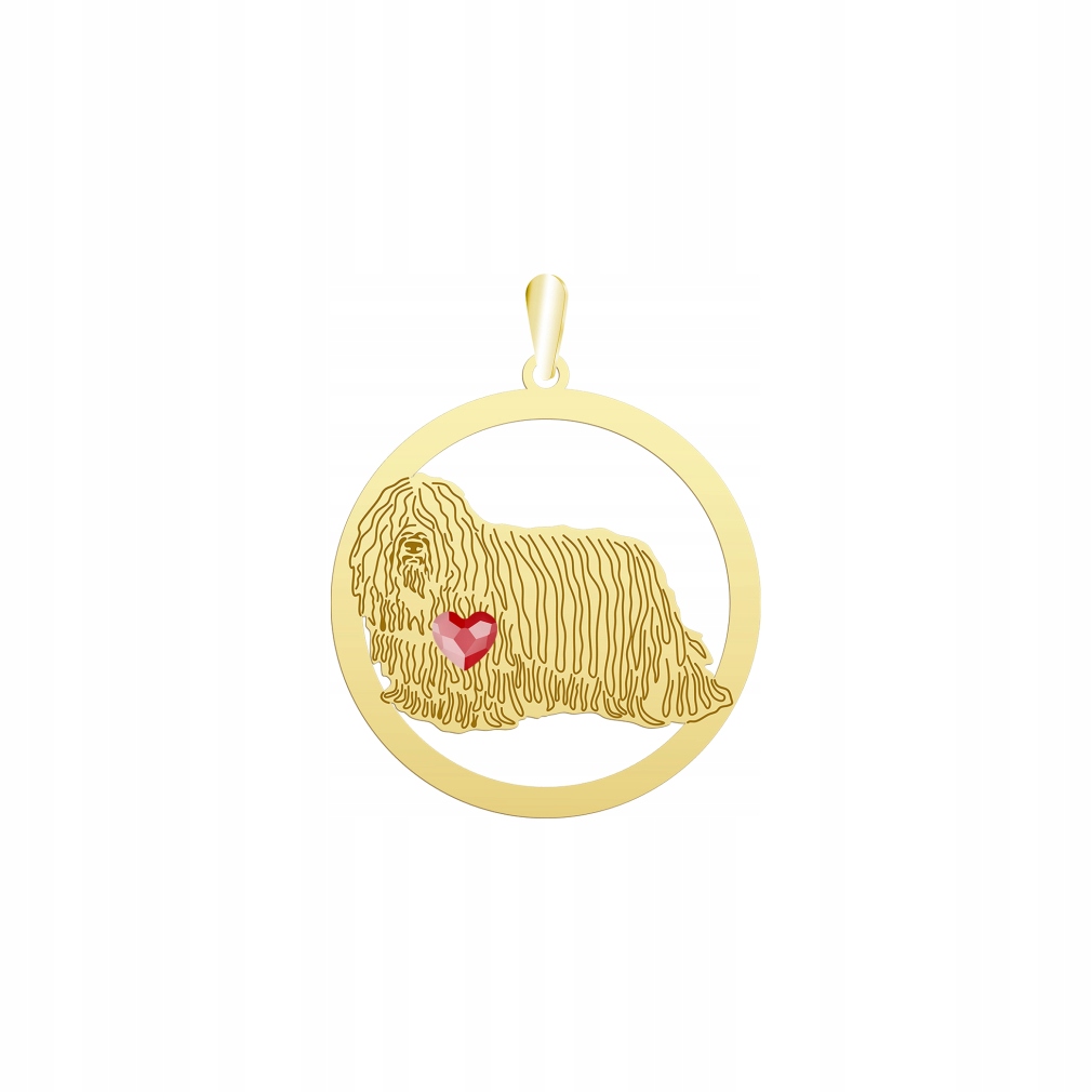 Zlatý přívěsek s psem Komondor 925 Dárek Šperky Žena Gravírování Bonus