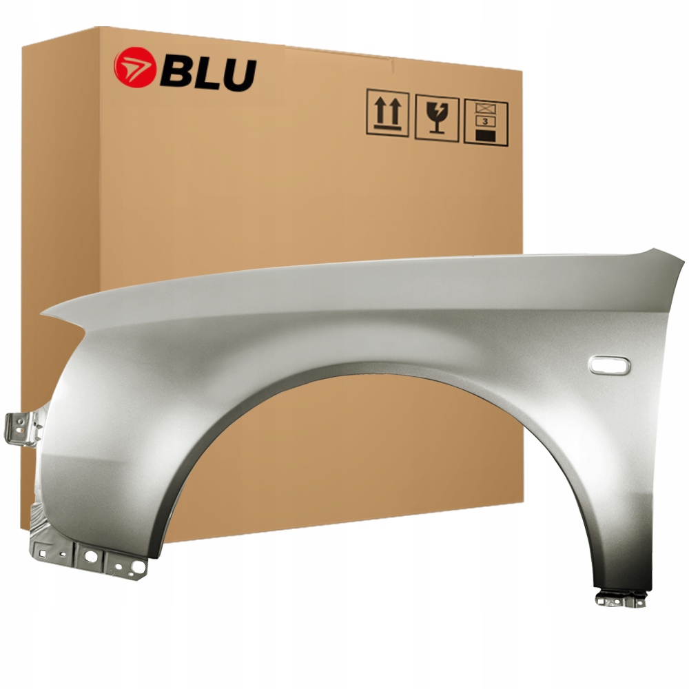 Blu Blatník Audi A6 C5 LY7Q levý stříbrný 01-05 přední výtah AtlasGrau