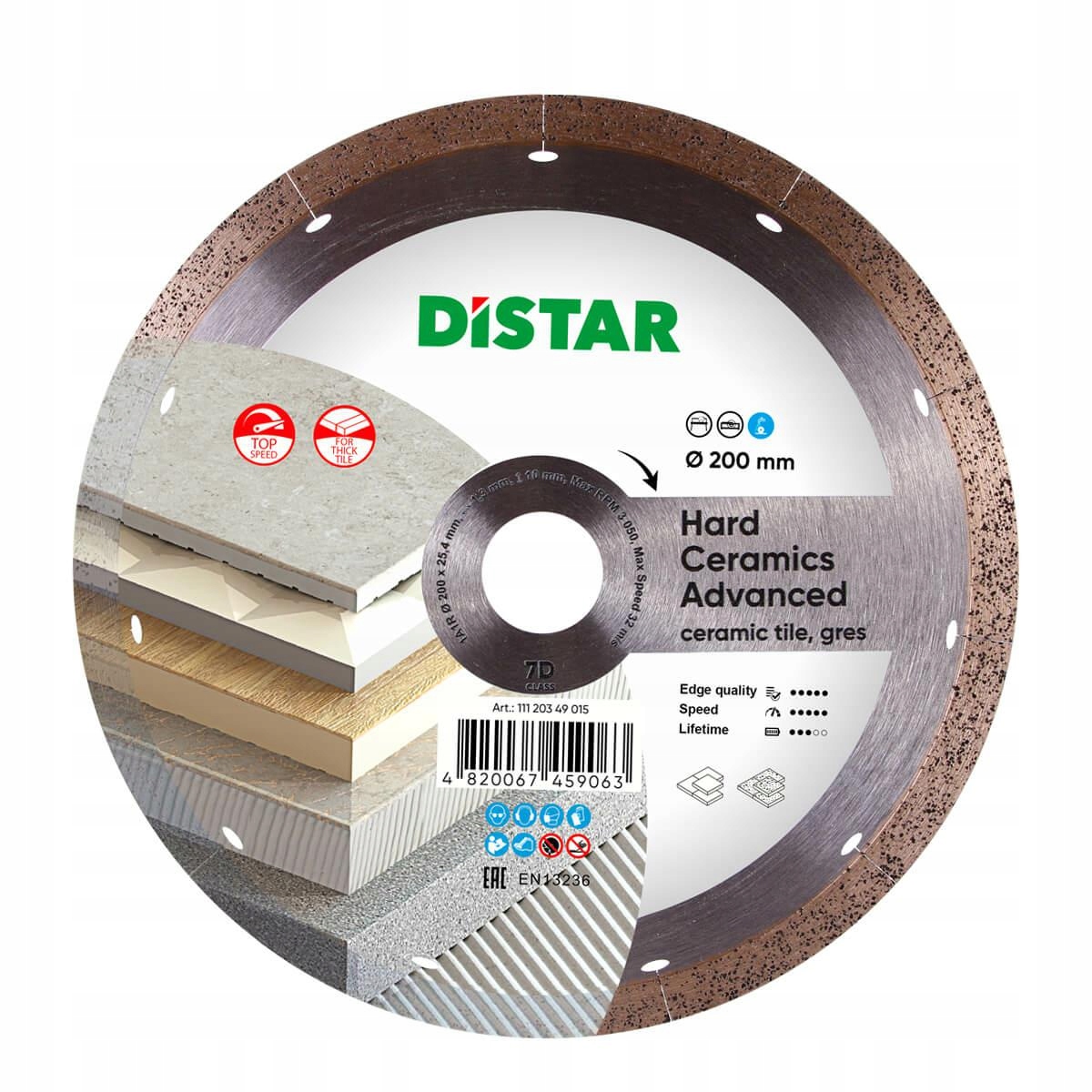 Distar Diamantový Kotouč Hard Ceramics Advanced 200 x 1,3 x 10 x 25,4
