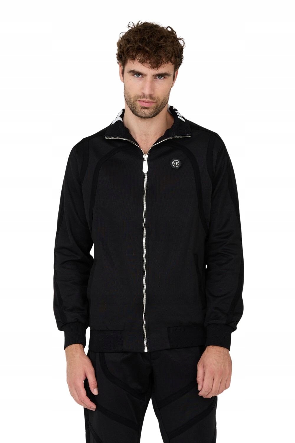 Philipp Plein Černá tepláková mikina Jogging Zipped Jacket 3XL