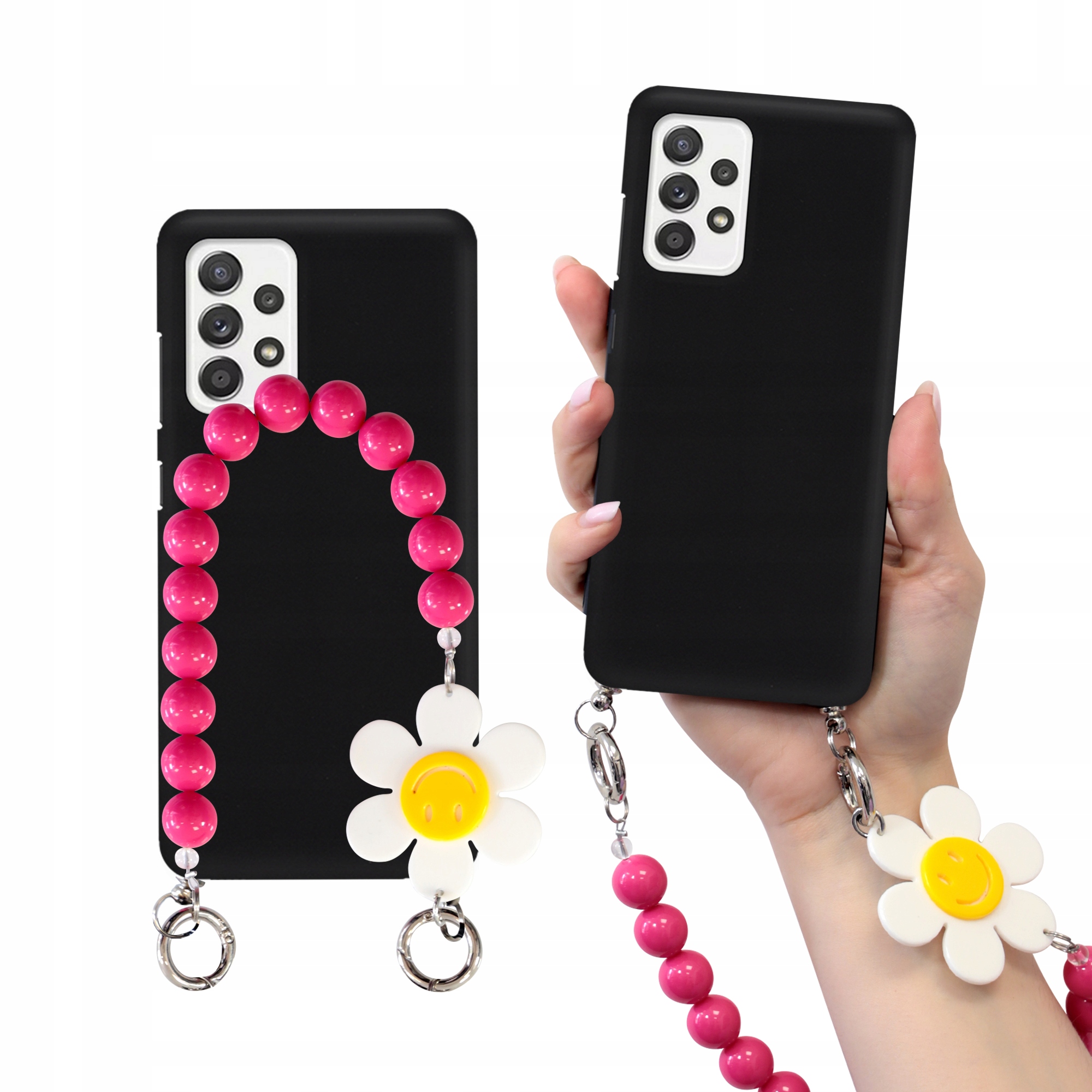 Etui Mat Do Samsung A52 4G Stokrotka Malina Uchwyt